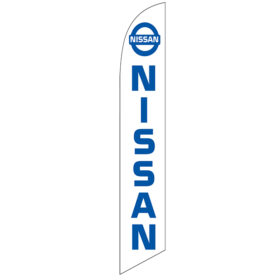 Nissan White and Blue Banner Flag