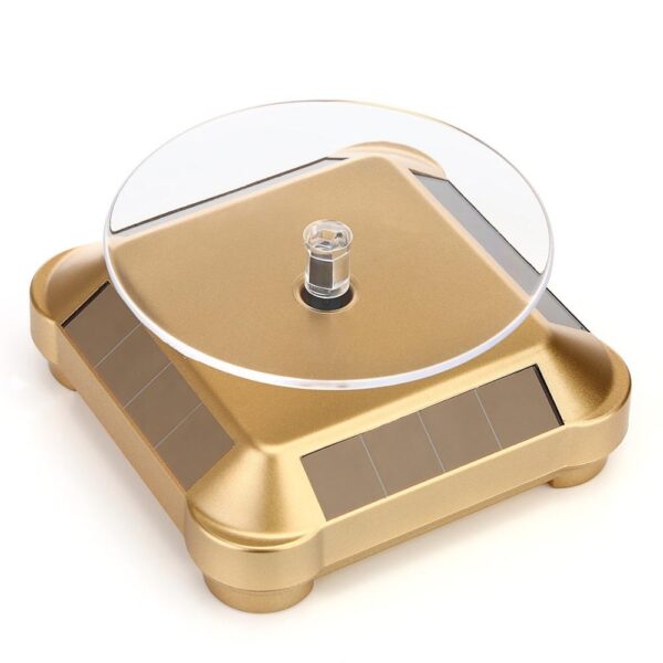 LED Light Solar Showcase 360 Turntable Rotating | Tumbler Display - Image 2