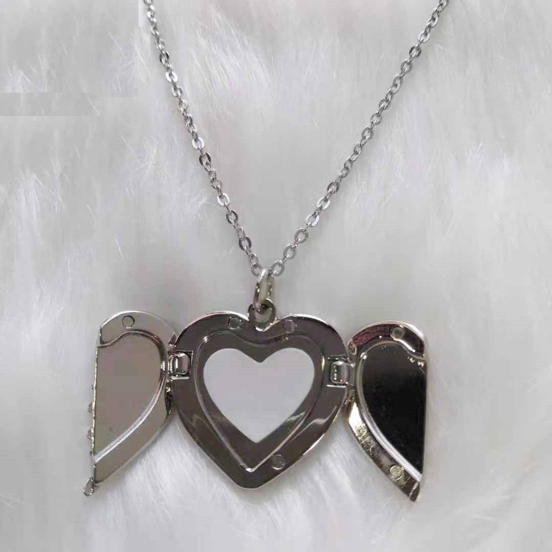 Angel wings heart necklace | Sublimation Blank | Smart Buy