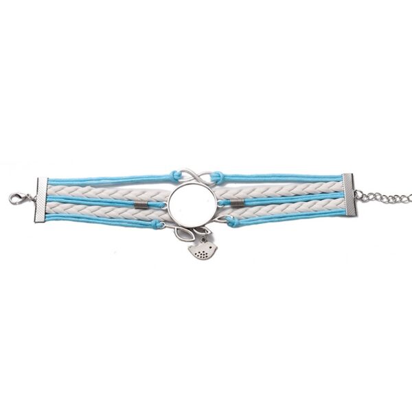 Branch Bird Multi Layer Braided Bracelet Blue | Sublimation blanks - Image 2