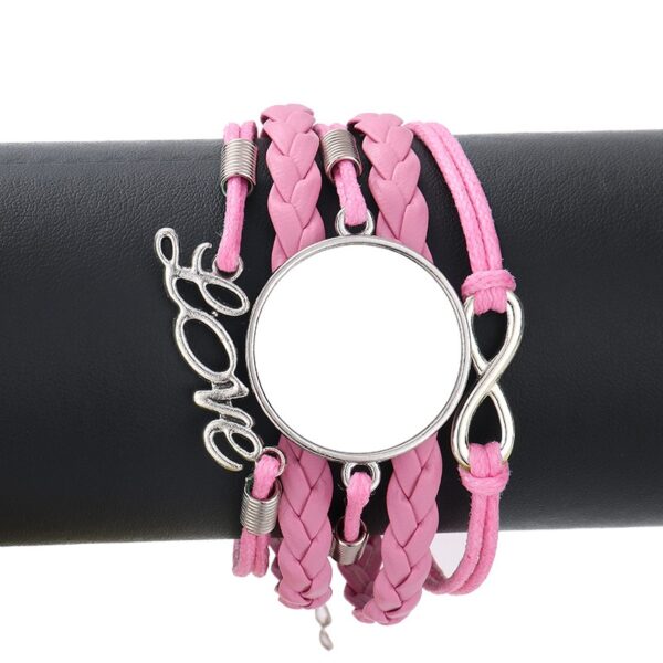 Multi Layered Love Heart Bracelet Pink | Sublimation blanks