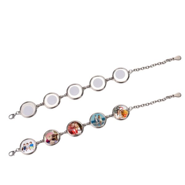 Five Round Tag Charms Bracelet | Sublimation Blank - Image 2