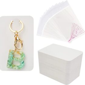 Keychain Display Cards with Self-Sealing Bags, 3'' x 4.7''