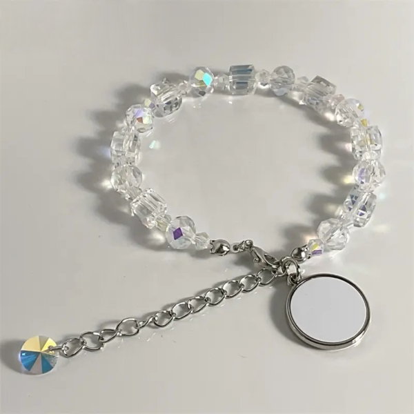 Crystal bracelets with round pendant | Sublimation Blank