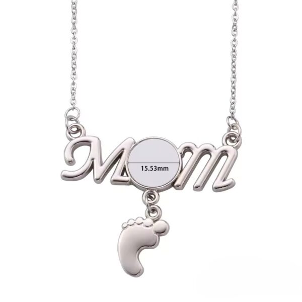 Sublimation Mom footprint necklace | Sublimation Blank - Image 2